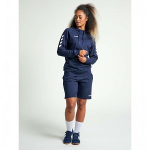 Hummel Go Cotton Ženske Majica s Kapuljačom Tamnoplave | 721247-589