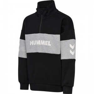 Hummel Heron Half Zip Dječje Dukserice Crne | 002498-500