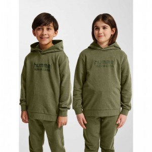 Hummel Jr Base Dječje Majica s Kapuljačom Zelene | 266733-499
