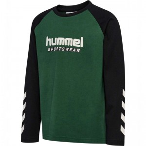 Hummel Jr Logo L/S Dječje Majice Zelene | 770259-042