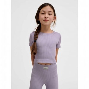 Hummel Jr Seamless Rib S/S Dječje Majice Boje Lavande | 223947-341