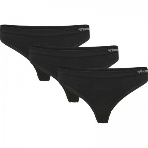 Hummel Juno 3 Pack Seamless Ženske Tange Crne | 984474-677