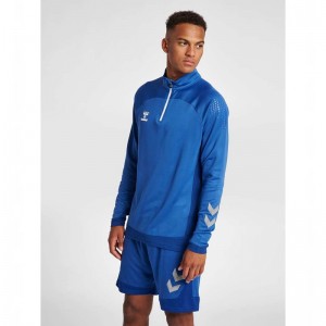 Hummel Lead Half Zip Muške Majica s Kapuljačom Plave | 531298-180