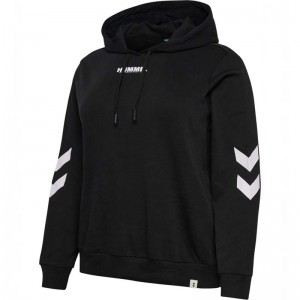 Hummel Legacy Plus Ženske Majica s Kapuljačom Crne | 413246-929