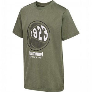 Hummel Leo S/S Dječje Majice Maslinasto Zelene | 877082-861
