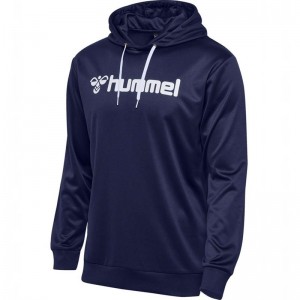 Hummel Logo Muške Majica s Kapuljačom Tamnoplave | 871564-079