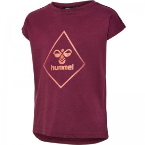 Hummel Luna S/S Dječje Majica s Kapuljačom Bordo | 806845-053