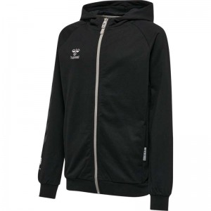 Hummel Move Grid Cotton Zip Dječje Majica s Kapuljačom Crne | 463327-389