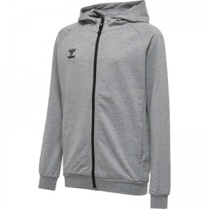Hummel Move Grid Cotton Zip Dječje Majica s Kapuljačom Sive | 886841-849