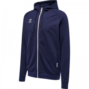 Hummel Move Grid Cotton Zip Muške Majica s Kapuljačom Tamnoplave | 480991-519
