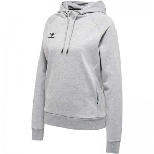 Hummel Move Grid Cotton Ženske Majica s Kapuljačom Sive | 302435-348