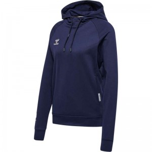Hummel Move Grid Cotton Ženske Majica s Kapuljačom Tamnoplave | 439440-836