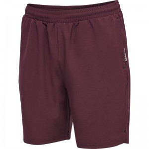 Hummel Move Grid Woven Muške Kratke Hlače Bordo | 662384-431