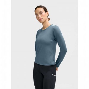 Hummel Mt Aura Mesh L/S Ženske Majice Sive | 298596-286