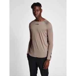 Hummel Mt Bow L/S Muške Majice Bež | 358227-688