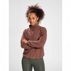 Hummel Mt Connect Loose Half Zip Ženske Dukserice Smeđe | 881729-967