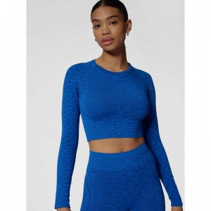 Hummel Mt Leo Seamless Crop L/S Ženske Majice Plave | 063509-304