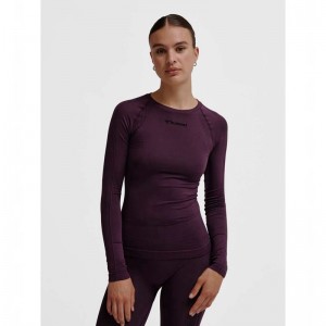 Hummel Mt Shaping Seamless L/S Ženske Majice Ljubičaste | 635415-044
