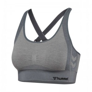 Hummel Mt Shine Seamless Ženske Sportski Grudnjak Sive | 311442-240