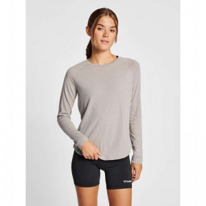 Hummel Mt Vanja L/S Ženske Majice Sive | 794518-467