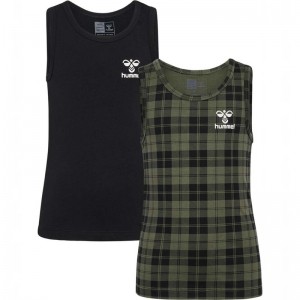 Hummel Nolan Tank Top 2-pack Dječje Majice Maslinasto Zelene | 521237-014