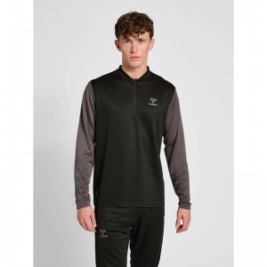 Hummel Ongrid 1/2 Zip Poly Sweat Muške Dukserice Crne | 838560-043