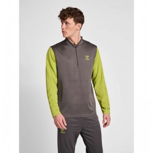 Hummel Ongrid 1/2 Zip Poly Sweat Muške Dukserice Sive | 293697-689