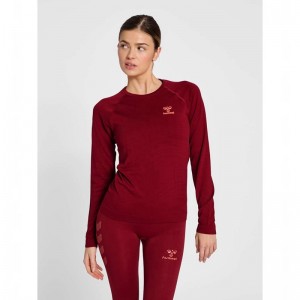 Hummel Ongrid Seamless L/S Wo Ženske Majice Crvene | 333431-188