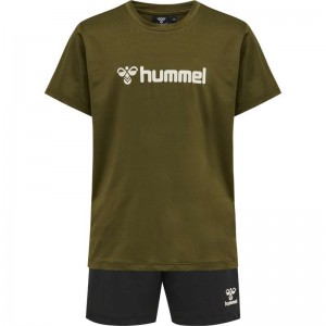 Hummel Plag Shorts Dječje Sets Maslinasto Zelene | 255260-092