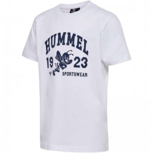 Hummel Print S/S Dječje Majice Bijele | 086442-557