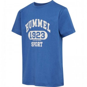 Hummel Print S/S Dječje Majice Plave | 634794-197