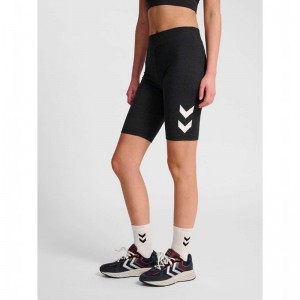 Hummel Pulse Logo Mw Tights Ženske Kratke Hlače Crne | 256003-160