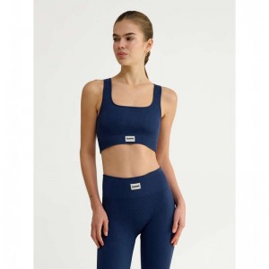 Hummel Pulse Seamless Rib Ženske Sportski Grudnjak Tamnoplave | 831266-336