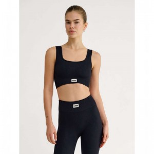 Hummel Pulse Seamless Rib Ženske Sportski Grudnjak Crne | 173951-334