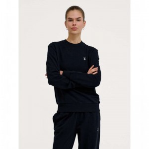 Hummel Pulse W Sweat Crewneck Ženske Dukserice Crne | 532162-879
