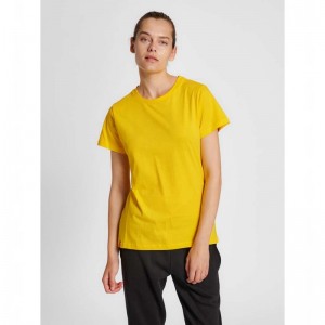 Hummel Red Basic S/S Ženske Majice Žute | 836244-760