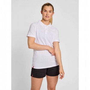 Hummel Red Classic Polo Ženske Kratke Hlače Bijele | 023891-449