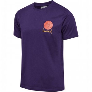 Hummel Regular Graphic S/S Muške Dukserice Ljubičaste | 503087-968