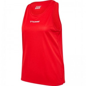 Hummel Run Singlet S/L Ženske Majica bez Rukava Crvene | 707967-863