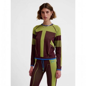 Hummel Seamless Ls Ženske Majice Zelene | 813664-856