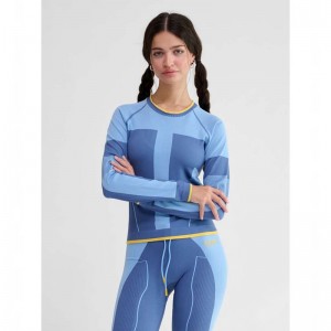 Hummel Seamless Tee Ls Ženske Majice Plave | 912385-998