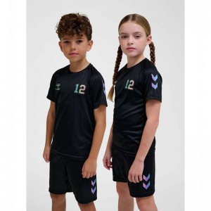 Hummel Shimmer S/S Dječje Majice Crne | 978435-063