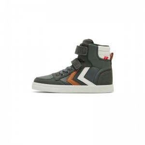 Hummel Slimmer Stadil Leather High Jr Dječje Tenisice Zelene | 635135-494