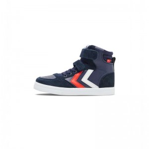Hummel Slimmer Stadil Leather High Jr Dječje Tenisice Tamnoplave | 290795-929