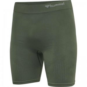 Hummel Stroke Seamless Tight Muške Kratke Hlače Zelene | 892911-370