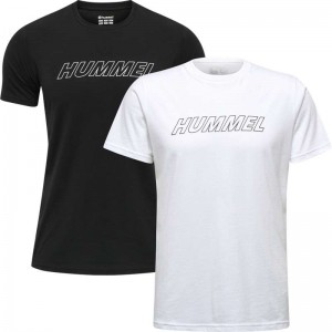 Hummel Te Callum 2-pack Cotton Muške Majice Crne | 592742-824