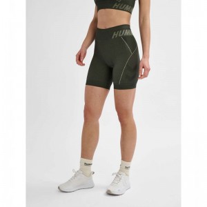 Hummel Te Christel Seamless Ženske Kratke Hlače Zelene | 976318-739