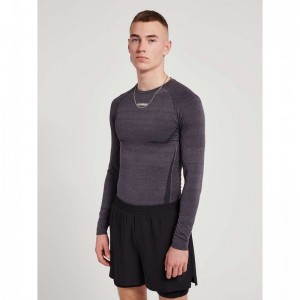 Hummel Te Mike Seamless L/S Muške Temeljni Sloj Crne | 606709-838