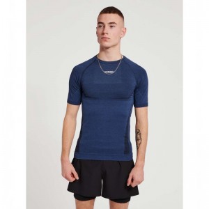 Hummel Te Mike Seamless Muške Temeljni Sloj Tamnoplave | 457956-437