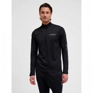 Hummel Te Strength Pl Half Zip Muške Dukserice Crne | 305469-273